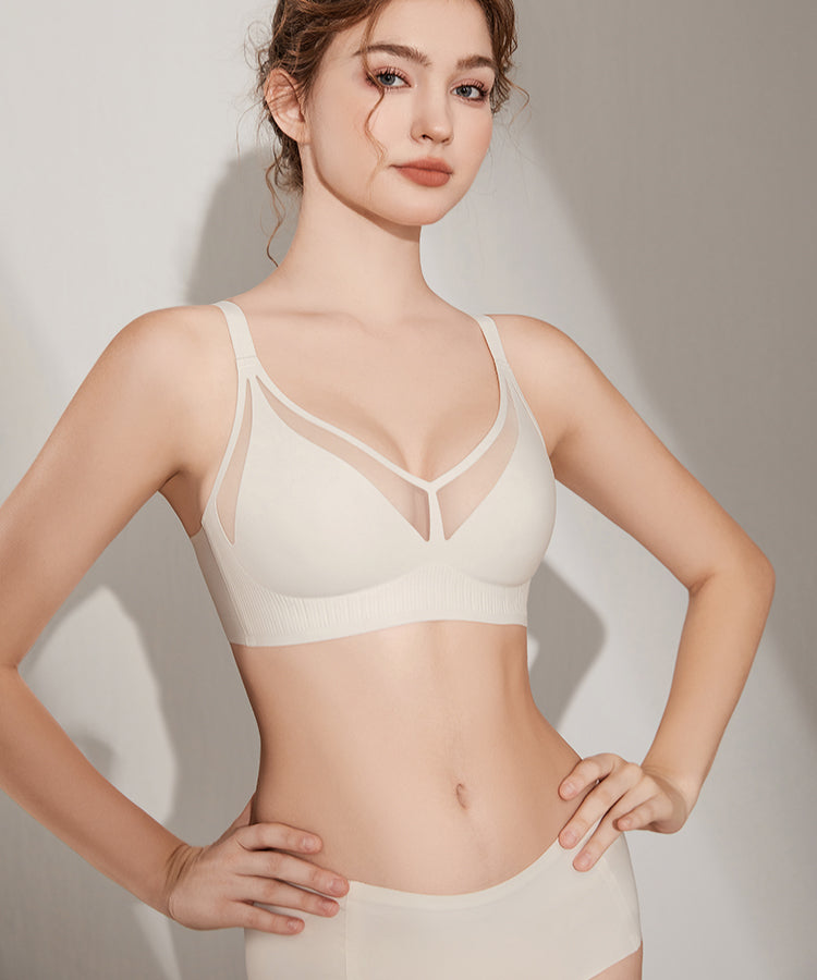 ノンワイヤーブラ パッドなしブラ ブラジャー ショーツ セット