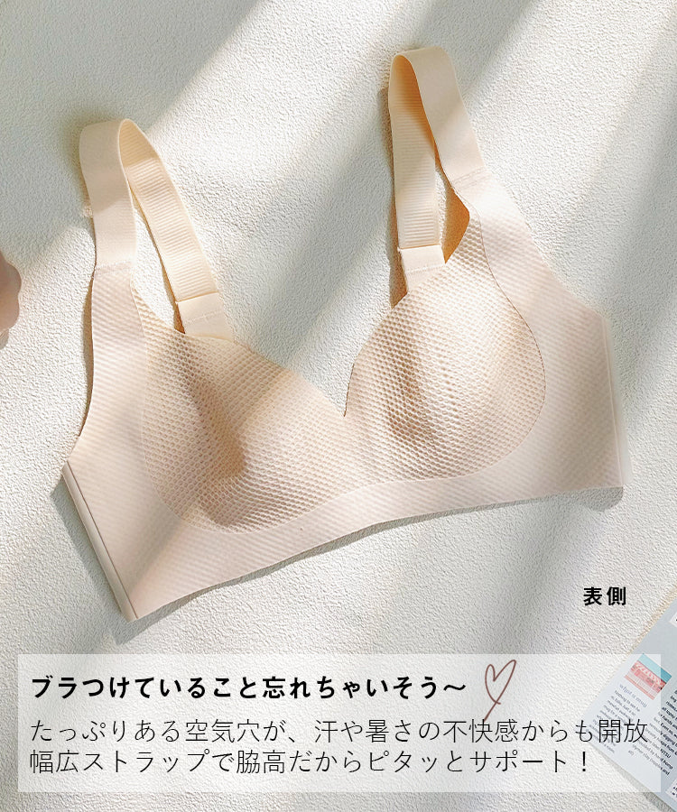 ノンワイヤーブラ パッドなしブラ ブラジャー ショーツ セット