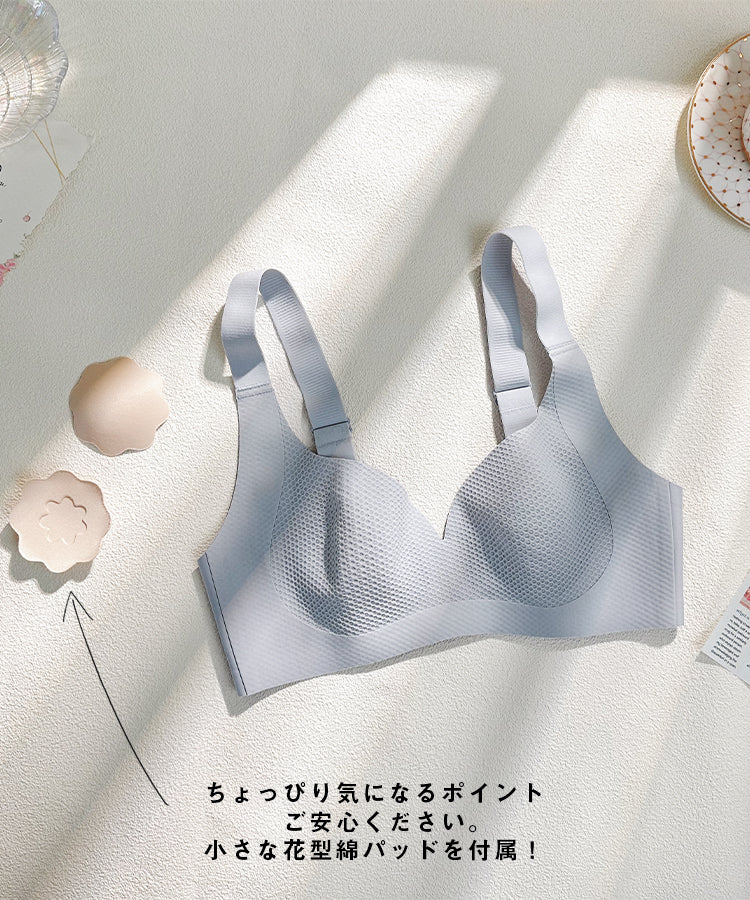 ノンワイヤーブラ パッドなしブラ ブラジャー ショーツ セット
