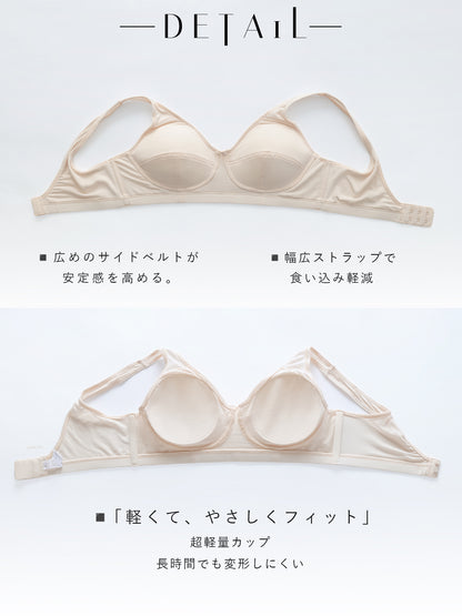 小胸 パカパカしない ブラ ノンワイヤー フィット