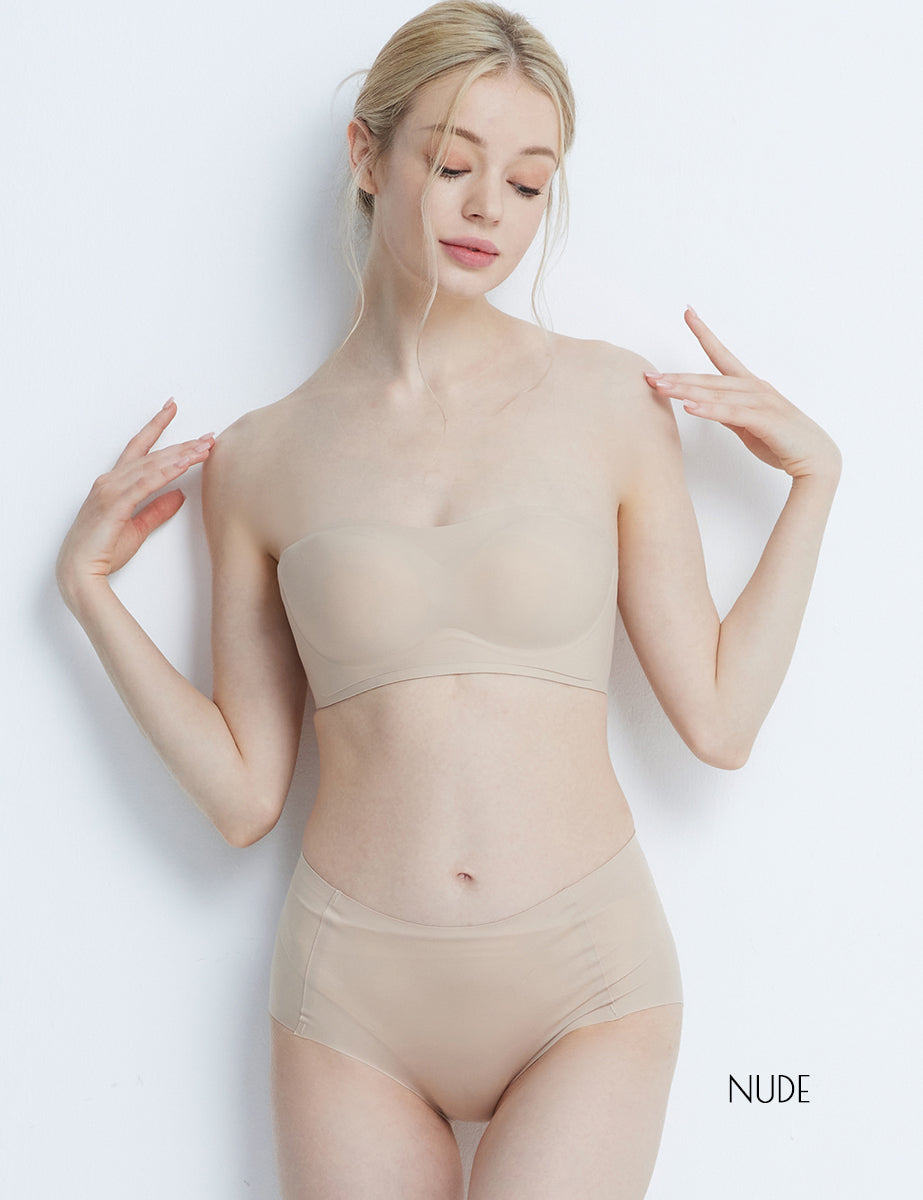 Softcute ストラップレスブラ 落ちない ずれない 紐なしブラ