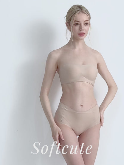 Softcute ストラップレスブラ 落ちない ずれない 紐なしブラ